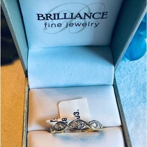 Brilliance Fine Jewelry CZ ring. 14k gold over sterling silver.